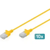 Digitus CAT 6 U-UTP Slim Patchkabel, 2 m, Gelb, 10 Stück, 2 m, Cat6, U/UTP (UTP), RJ-45, RJ-45, Gelb