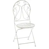 Locker Kobolo Metallstuhl Gartenstuhl Klappstuhl Deko Stuhl Metall cream - Garden Chair Balkonmöbel Balkonstuhl Möbel Bistro Dining Design Modern Deko Deco