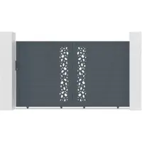 Casanoov Schiebetor Sunny 300x180cm Graues Aluminium & 2 Pfosten 20x20cm H.190cm