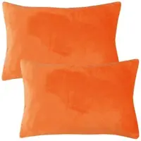 Bestlivings Dekokissen Kuschel Kissenbezug mit Reißverschluss 40 x 60 cm Orange 2er Pack