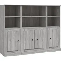 Helloshop26 - Buffet Sideboard Kommode Kleiderschrank Aufbewahrungsmöbel Organizer für Küche Wohnzimmer Lounge 3-teilig Sonoma 02_0037182