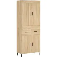 Helloshop26 - Buffet Sideboard Kommode Kleiderschrank Aufbewahrungsmöbel Organizer Küche Wohnzimmer Lounge hohe Sonoma-Eiche 69,5 x 02_0034120