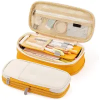 Crrynuo Großes Federmäppchen, Stiftetasche, Aufbewahrungstasche für Schülerinnen, Mädchen und Erwachsene, ideal für Büro, Uni und Schule