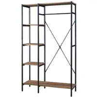 Helloshop26 Kleiderständer Hvidovre 170 x 100 x 35 cm schwarz Holzoptik 03_0008135