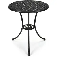 StarTech.com Gartentisch - Runder Bistro- und Couchtisch für den Außenbereich - Metall - Beistelltisch für Terrasse - Zum Zusammenbauen - Schwarz