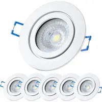 Sweet Led Einbaustrahler Bad LED 6er Pack IP44 Aluminium 7W warmweiß rund weiß matt