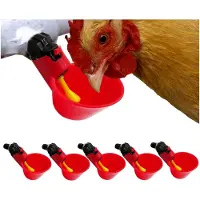 Markenlos 6 Stück Hühnertränke, Automatische Geflügeltränke, Set für Hühnerwasserspender, DIY Hühnerwasserbecher, geeignet für Vögel, Wachteln, Tauben und Hühner