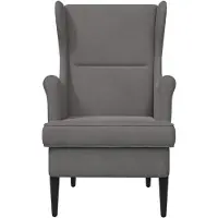 vidaXL Eleganten-Stil Sessel 1 pc - Wohnzimmerstuhl - Liegestuhl bis 150kg - Dunkelgrau Samt - Fernseh- & Relaxsessel - Möbel26