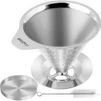 OEM Dauerhaftes Metallfilter für Kaffee - Permanentes Metallfilter mit Borsteln für Kaffeezubereitung