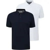 s.Oliver Herren Poloshirt, 2er Pack - Basic, Polokragen, Baumwolle, einfarbig Weiß/Dunkelblau 2XL