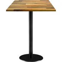 Restootab Stehtisch 60 x 60 cm – Modell Rom aus laminiertem Walnussholz