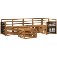 vidaXL Outdoor-Sofagarnitur 5 stk. Natur Massivholz Akazie