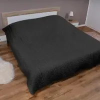 Bestlivings Bett- und Sofaüberwurf - Tagesdecke - 140cm x 210cm - Schwarz