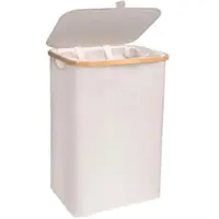 Osoltus Wäschesortierer Nelson 1 Fach Wäschekorb Bambus Beige 60 Cm