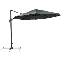 Osoltus Ampelschirm Sonnenschirm Pendelschirm rund 300 cm Anthrazit