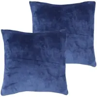 Bestlivings Dekokissen Kuschel Kissenbezug mit Reißverschluss 45 x 45 cm Blau 2er Pack