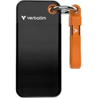 Verbatim Pocket SSD, 2 TB, USB Typ-C, 3.2 Gen 2 (3.1 Gen 2), 1000 MB/s, 10 Gbit/s, Schwarz, Orange
