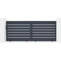 Casanoov Schiebetor Aus Aluminium Vogel 350x140cm Grau