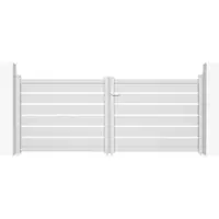 Casanoov Doppelflügeltor Aus Aluminium Vogel 300x120cm Weiß