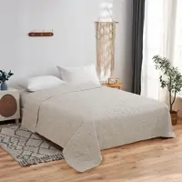 Bestlivings Tagesdecke (Taupe) 220x240 cm mit wattierter Zwischenlage, Bettüberwurf - √úberwurfdecke, Sommerdecke gesteppt - Steppdecke, Wendedecke