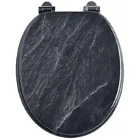 SINOBATH WC-Sitz mit Absenkautomatik Softclose Variabel Scharniere MDF-Material Für Fast Alle Toilettenbecken 43,5 x 37,8 x 5 cm H169