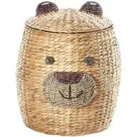 Kobolo Wäschekorb BÄR Wasserhyazinthe 40x50 cm Aufbewahrungskorb Bad
