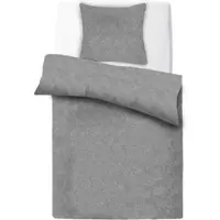 Bestlivings Micro Melange-Bettwäsche deluxe, 80x80 + 135x200cm - Grau