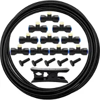OEM Kühlwasserdüse - 5 Meter Schlauch, 10 Sprühköpfe, 10 Sprühkörper und 5 Endstücke (schwarz)