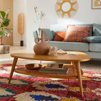 La redoute interieurs Vintage Couchtisch Quilda Aus Eiche, Furniert, Korbgeflecht