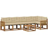 vidaXL Outdoor-Sofagarnitur 7 stk. Natur und Beige