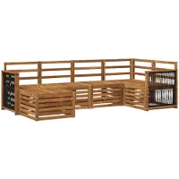 vidaXL Outdoor-Sofagarnitur 5 stk. Natur Massivholz Akazie