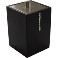 Bagnoxx Wattepadhalter 7cm x 7cm x 10cm Schwarz mit Dekosteinen