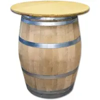 Temesso Weinfass als Stehtisch mit Tischplatte Eiche Lasur - Platte: D 80 cm