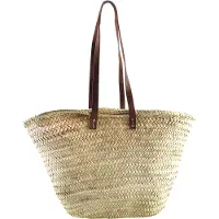 Kobolo Palmblatttasche Korbtasche Beachshopper Ibizatasche - Palmblatt - Lederhenkel - Schultertasche Umhängetasche Shoppingbag Bag Transport Shopper