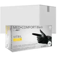 Ampri MED-COMFORT Black Vitrilhandschuhe, puderfrei, schwarz 01252-S , 1 Karton = 10 Packungen à 100 Stück, Größe S