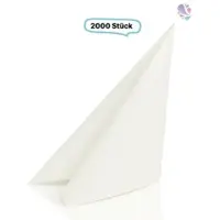 Blanc HYGIENIC Servietten weiß, 33er, 1/8 Falz, 2-lagig, 2000 Qualitäts-Servietten