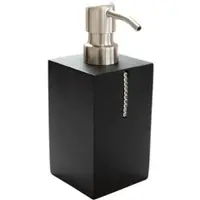 Bagnoxx Seifenspender Flüssigseife 7 x 7 x 17cm Schwarz mit Dekosteinen