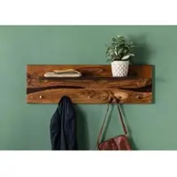 MASSIVMOEBEL24.DE Wandgarderobe Sheesham 115x23x35 walnuss gewachst TORONTO #272