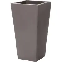 Step2 Tremont Pflanzkübel Groß Dunkel Zeder | Blumentopf / Blumenkübel / Pflanzgefäß in Braun Eckig aus Kunststoff | Eckiger Kübel für Garten / Balkon / Terrasse