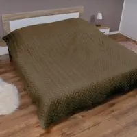 Bestlivings Bett- und Sofaüberwurf - Tagesdecke - 220cm x 240cm - Braun