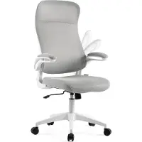 Sense7 Revo Ergonomischer Bürostuhl Schreibtischstuhl Grau Klappbare Armlehnen Netzrücken Wippfunktion Homeoffice Chefsessel PC Stuhl Weiß 140 kg