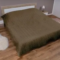Bestlivings Bett- und Sofaüberwurf - Tagesdecke - 140cm x 210cm - Braun