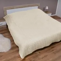 Bestlivings Tagesdecke ( Creme ) 220x240 cm mit wattierter Zwischenlage, Bettüberwurf - Überwurfdecke, Sommerdecke gesteppt - Steppdecke, Wendedecke
