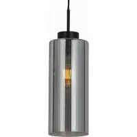QAZQA Art Deco Hängelampe schwarz mit Rauchglas - Laura