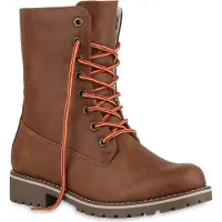 Van Hill Schnürstiefeletten Damen Warm Gefütterte Stiefeletten Stiefel 813135, Farbe: Braun, Größe: 42
