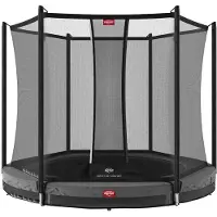 Berg Bodentrampolin Favorit InGround 330 + Sicherheitsnetz Comfort Grau
