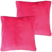Bestlivings Kissenhülle Kuschel Kissenbezug mit Reißverschluss 50 x 50 cm Pink 2er Pack
