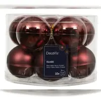 Christmas Decoration 10 Weihnachtskugeln Glas 6cm matt & glänzend Christbaumkugeln Weihnachtsbaumkugeln Christbaumschmuck Weihnachtsbaumschmuck Deko Kastanienbraun