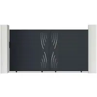 Casanoov Schiebetor Veleta 300x180cm Graues Aluminium & 2 Pfosten 20x20cm H.190cm