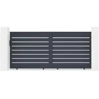 Casanoov Schiebetor Aus Aluminium Vogel 350x160cm Grau